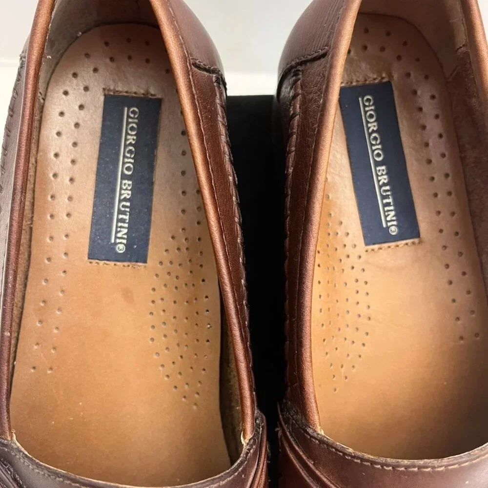 Giorgio Brutini Woven Tassel Loafers Shock Absorbent Brown 9.5M